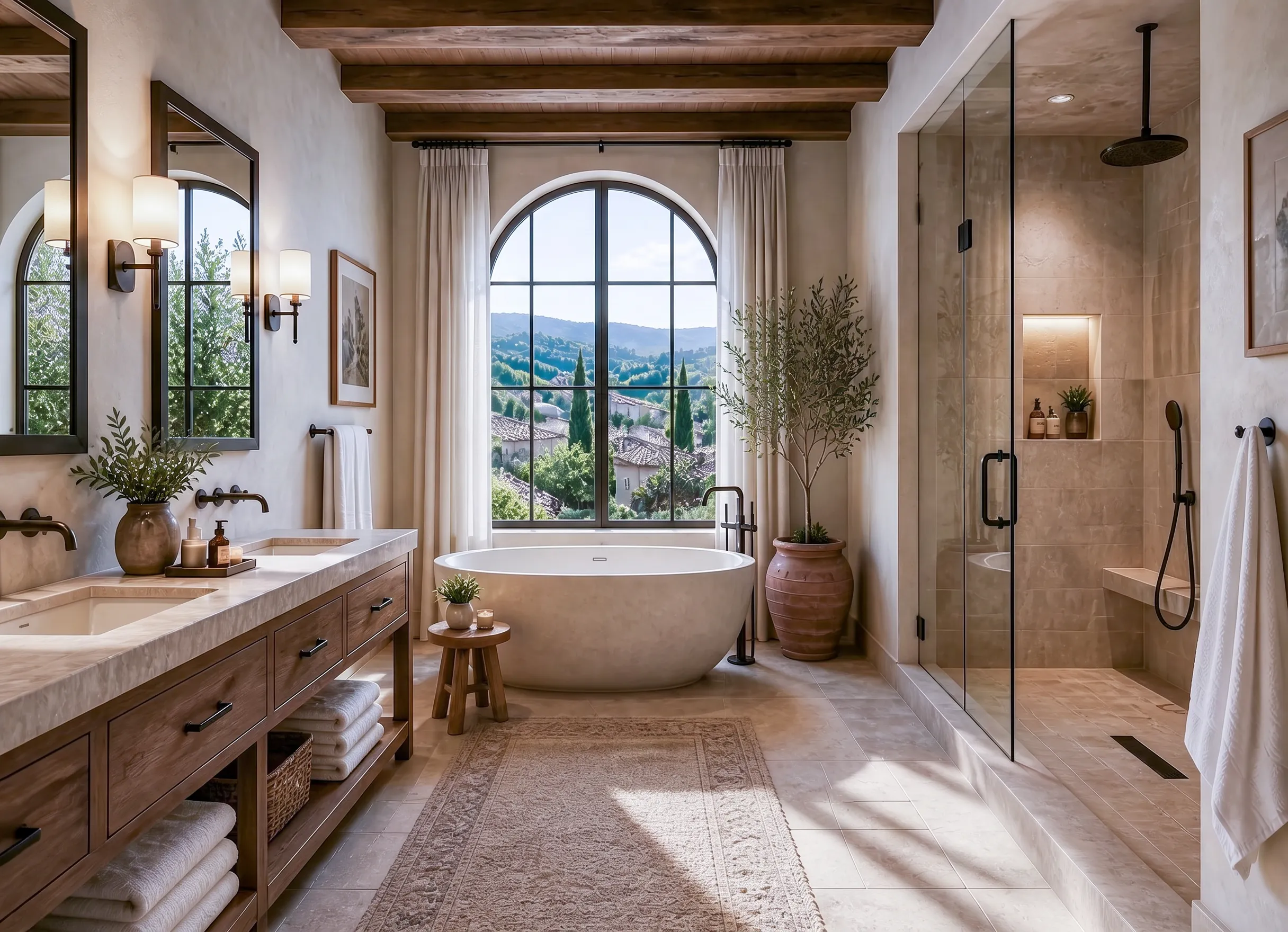 Residencial Verania — Baño suite con bañera exenta